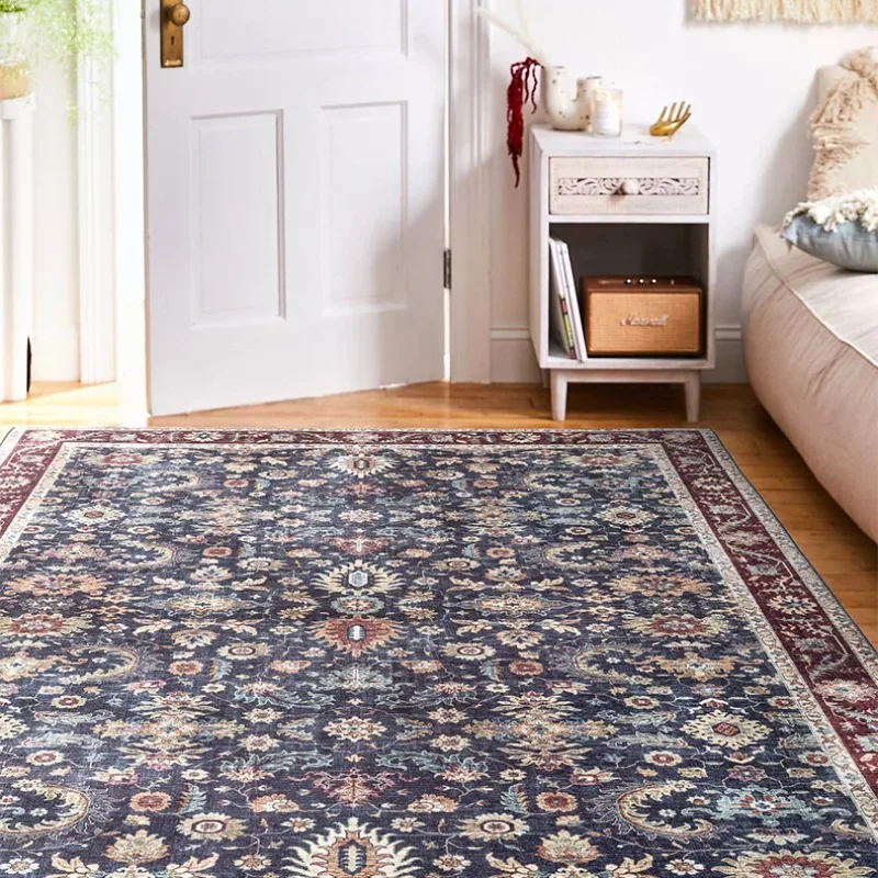 Light Luxury Vintage Living Room Carpet Foldable Machine Washable Decoration Coffee Tables Bedroom Rug Plush Mat Ковер Tapis 러그 2