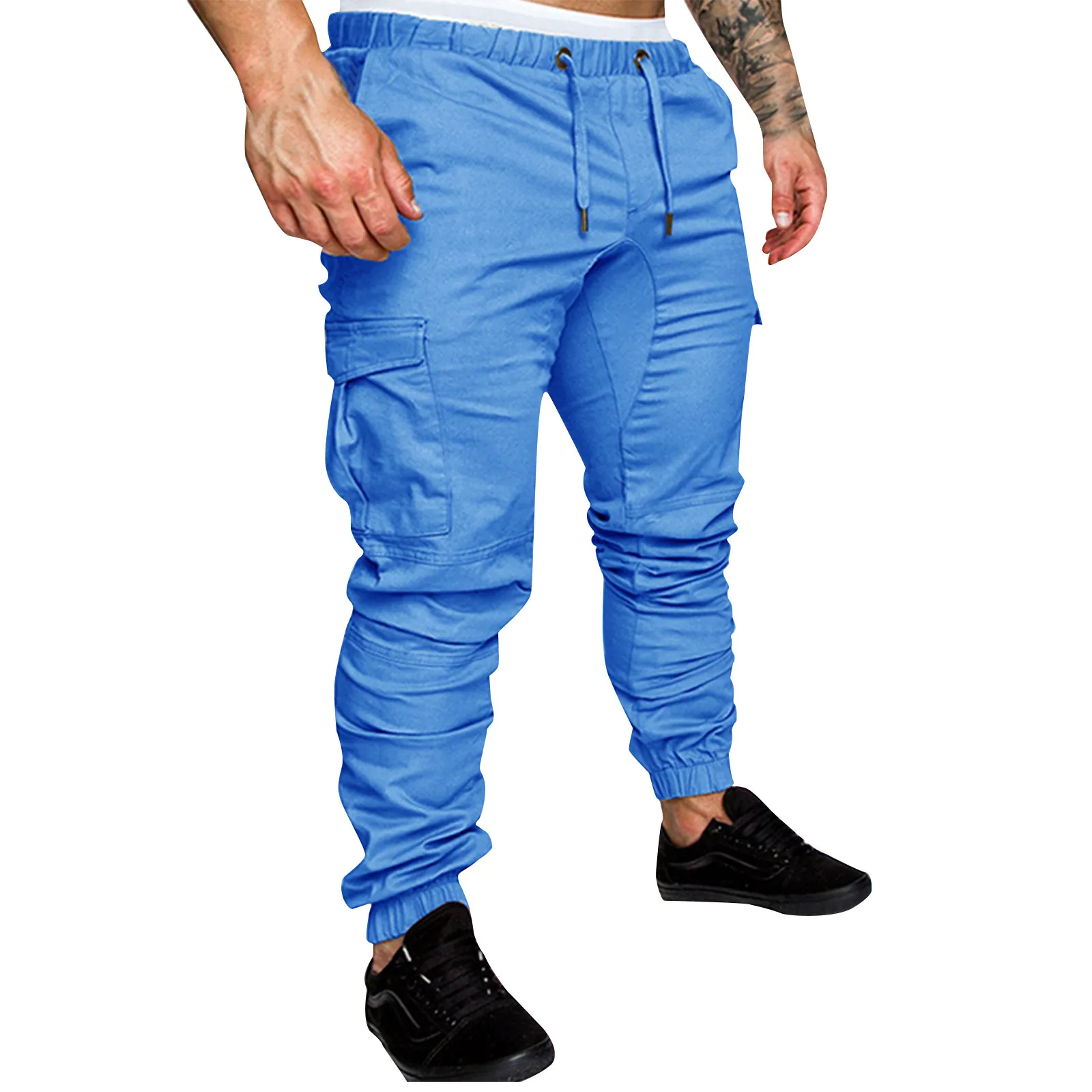 

Cargo Pants Male Slim Fit Men's Overalls Solid Color Trousers Multi-Pocket Casual Pants Pantalon De Travail Pour Homme 2023