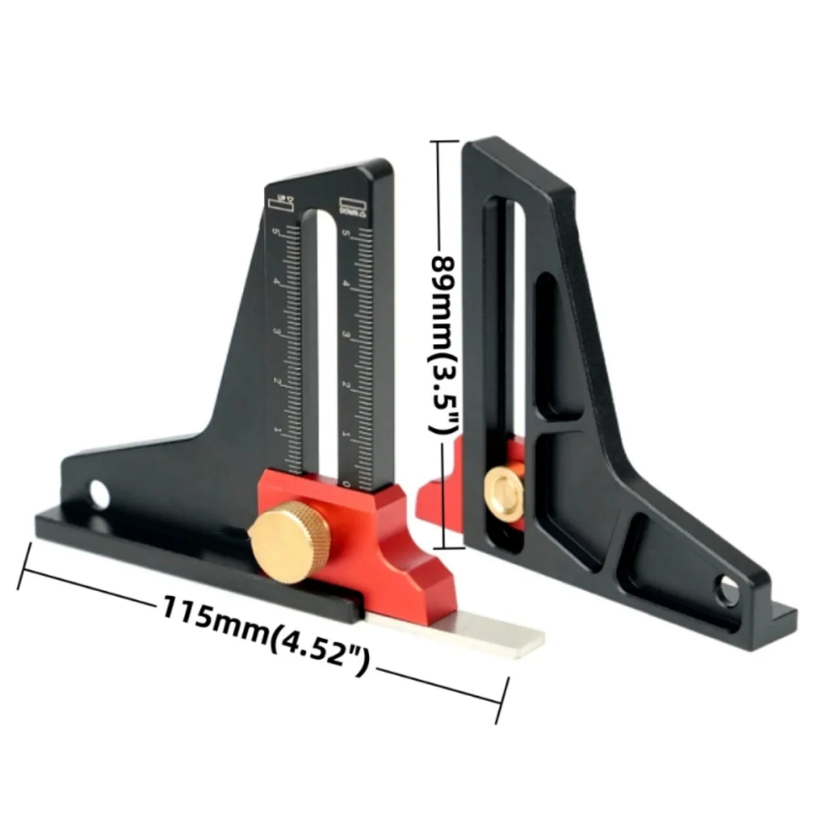 Woodworking Gauge Aluminum Alloy Woodworking Height Gauge Depth Gauge Adjustable Measuring Tool for Workbench Saw Table and Router Tables