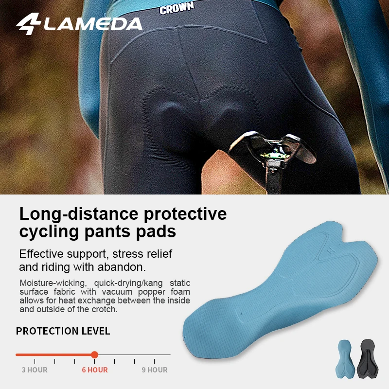 LAMEDA Winter Cycling Trousers Men's Windproof Bib Riding Trousers Fleece Warm Outdoor Road Bike Cycling