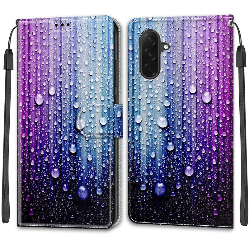 Floral Pattern Leather Wallet Flip Case with Stand Feature - 2025 Edition