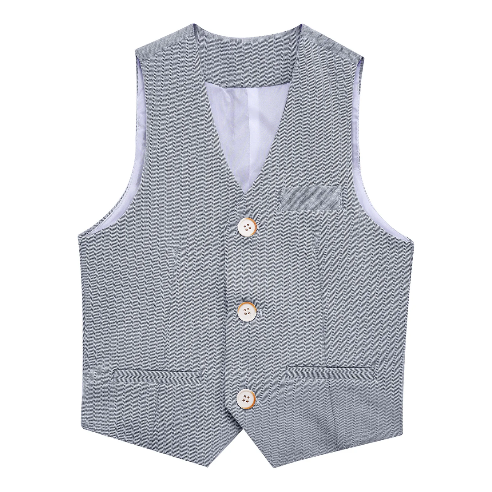 Kids Boys Gentleman Vest Single Breasted Sleeveless Suits Vests Children British Style Waistcoat Wedding Formal Party Costumes