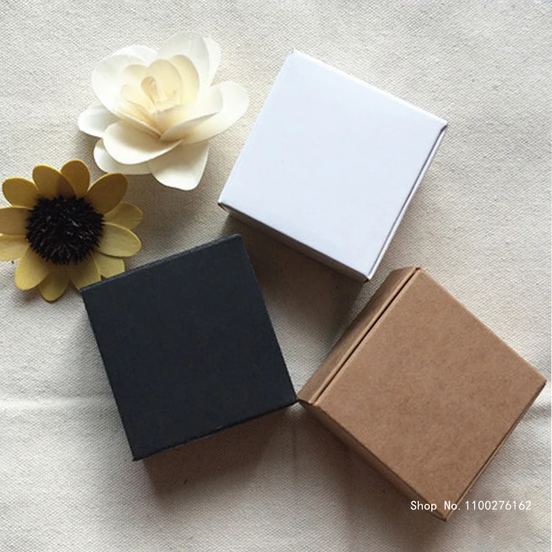 

10pcs 10 Sizes Small Gift Paper Kraft Packaging Box Black White Paper Cardboard Gift Boxes for Packaging,paper Box for Gift