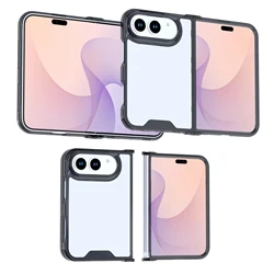 Ultra Thin Acrylic Clear Foldable Phone Case with Shockproof Hinge Protection - iPhone Duo (Black)