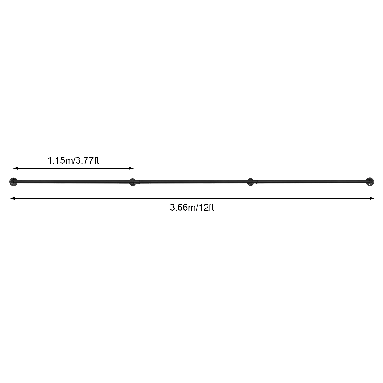 12FT Metall-Treppengeländer Wandmontiertes Rutschfestes Sicherheits-Treppengeländer Schwarzes Stufenbaluster-Handlaufsystem – Detail 3