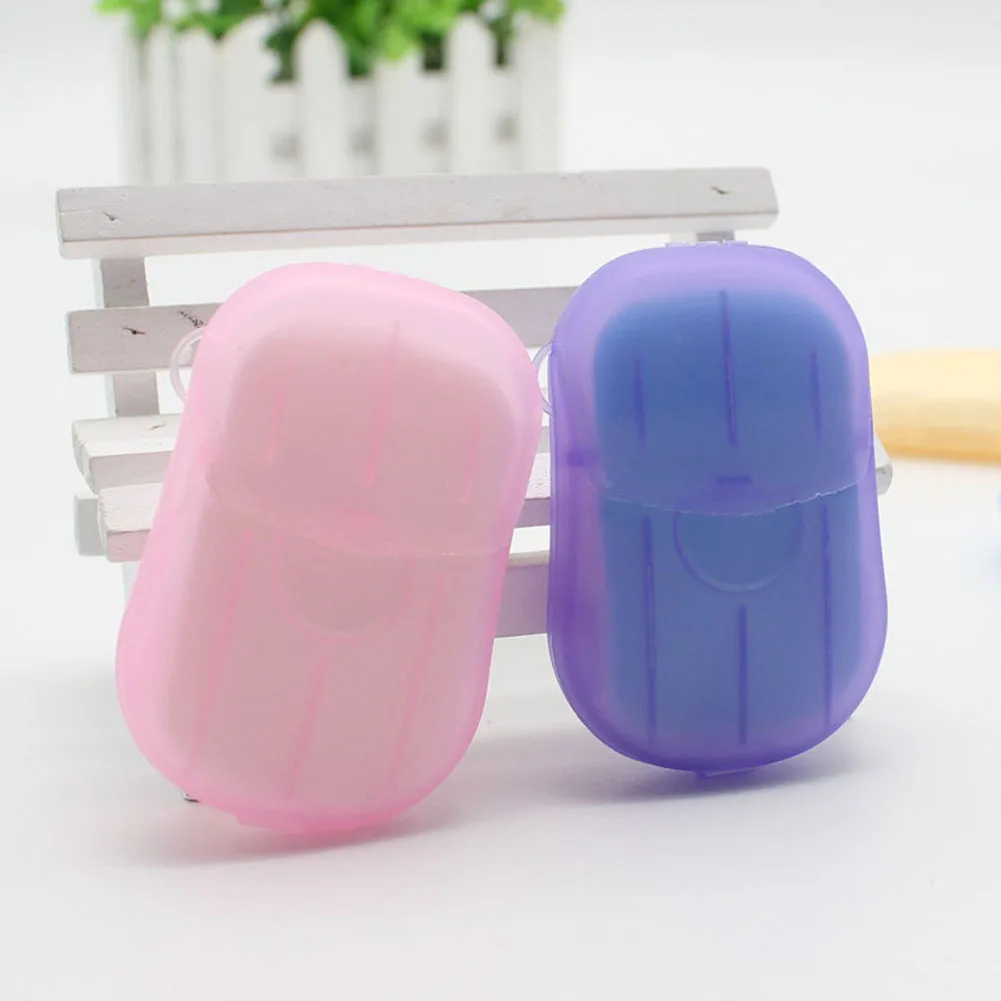 20/60/100Pcs Travel Soap Paper Disposable Boxe Mini Sheet Soap Washing Hand Kitchen Bathroom Supplies Outdoor Camping Paper Soap 6