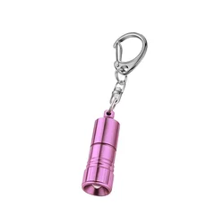 Compact LED Keychain Torch with Button Battery (Pink)