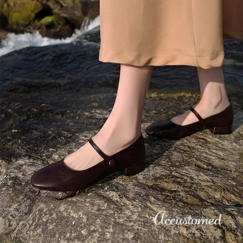 

Women Soft Flats Round Toe Simple ShoesSpring Daily Shoes Ladies Ballet Flats Autumn Footwear One Strap Mary Jane