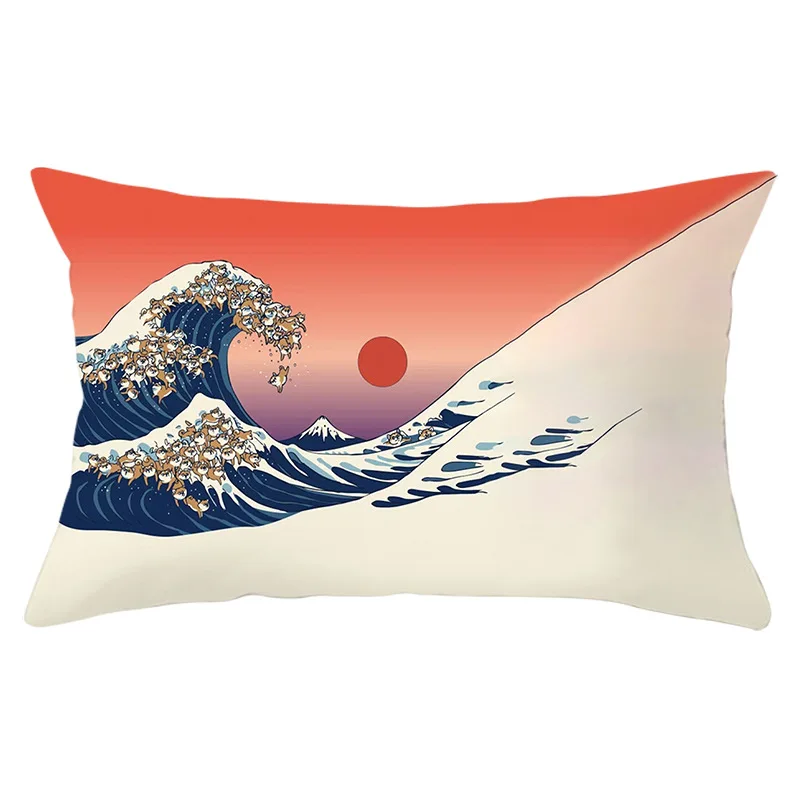 30x50cm Sun Mountain Landscape Pillowcase Decorative Sofa Cushion Case Bed Pillow Cover Home Decor Gift Car Cushion Cover 