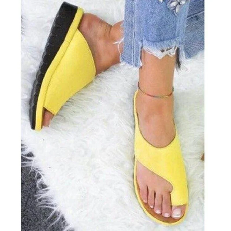 

Women Summer Sandals Comfy Platform Flat Shoes Sole Ladies Casual Soft Big Toe Foot Sandal Orthopedic Bunion Corrector Slippers