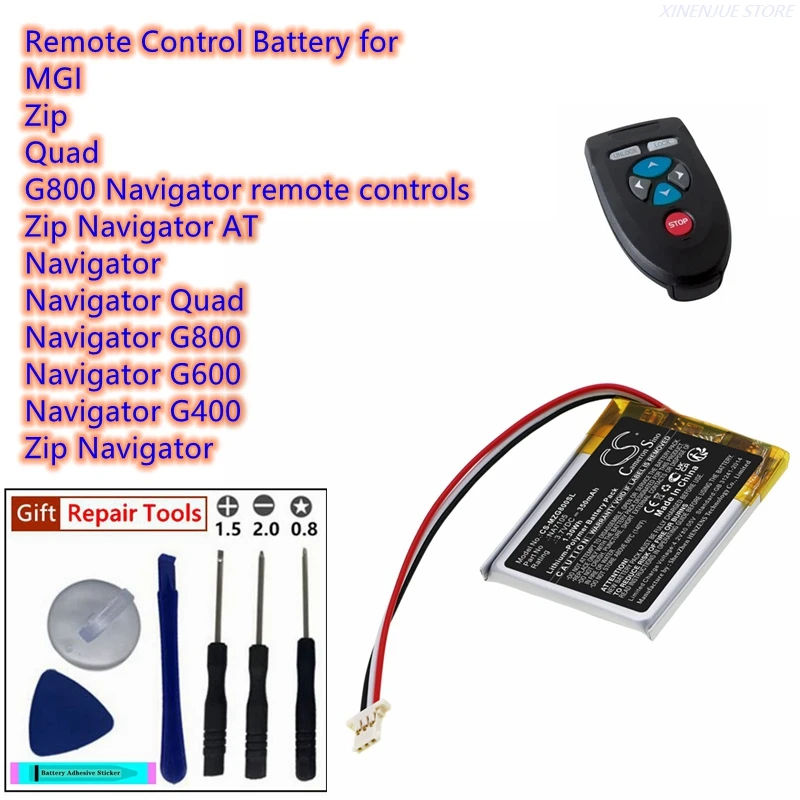 TECHTEK Battery 350mAh Compatible With [MGI] G800 Navigator Remote