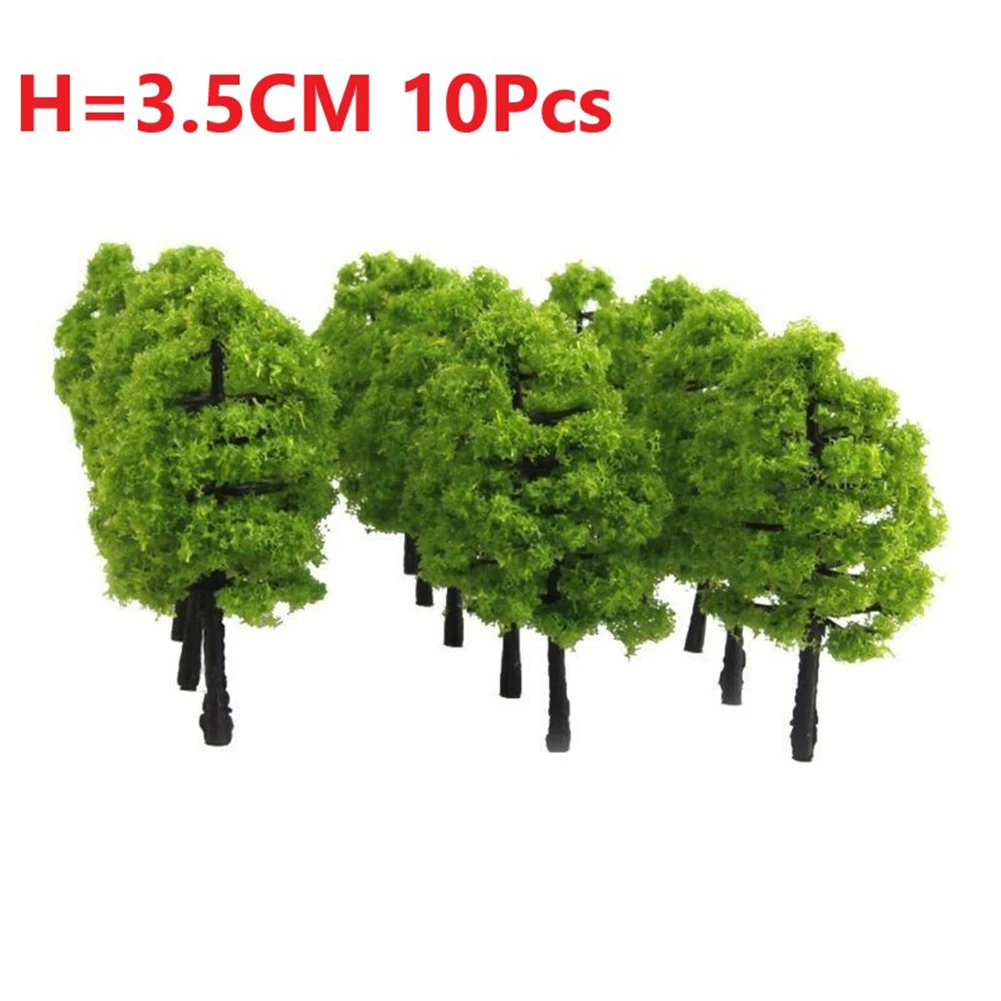 10pcs 3.5CM Plastic Model Tree Building Model Sand Table Model Train Layout Model Micro Landscape Model DIY Home Decor Kid Toys railway train people miniature figures 1 25 scale diorama architecture building layout sand table landscape unpainted abs 30pcs