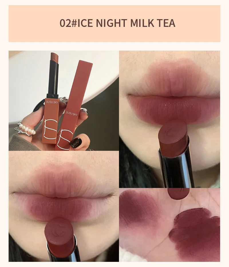 Tx010thin Tube matten Lippenstift, wasserdicht und schweiß fest, verblasst nicht oder entfernt Make-up, kann auf Lippen und Wangen verwendet werden – Detail 9