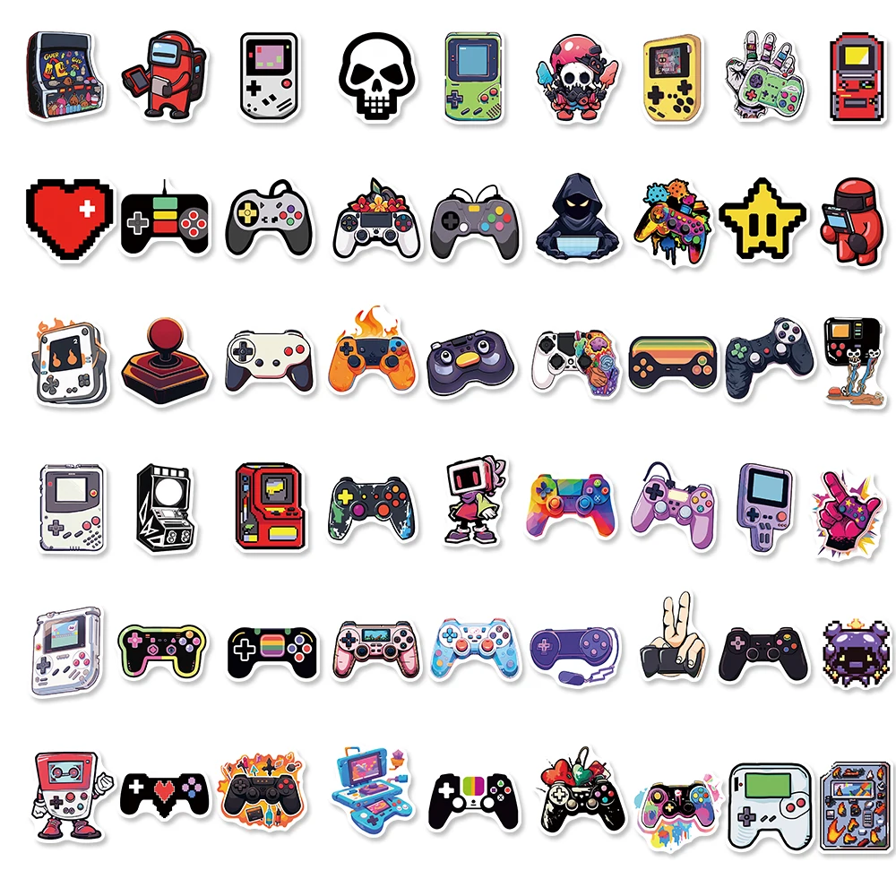 57PCS Cool Vintage Video Game Sticker Cute Sticker DIY Toy Carrying Case Skating Sticker Laptop Luggage Waterproof Sticker