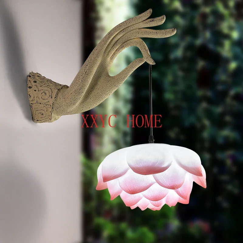 

Креативная буддийская ручка для гостиной, буддийский зал в старинном классическом стиле, китайский стиль, декоративная лампа для балкона и коридора