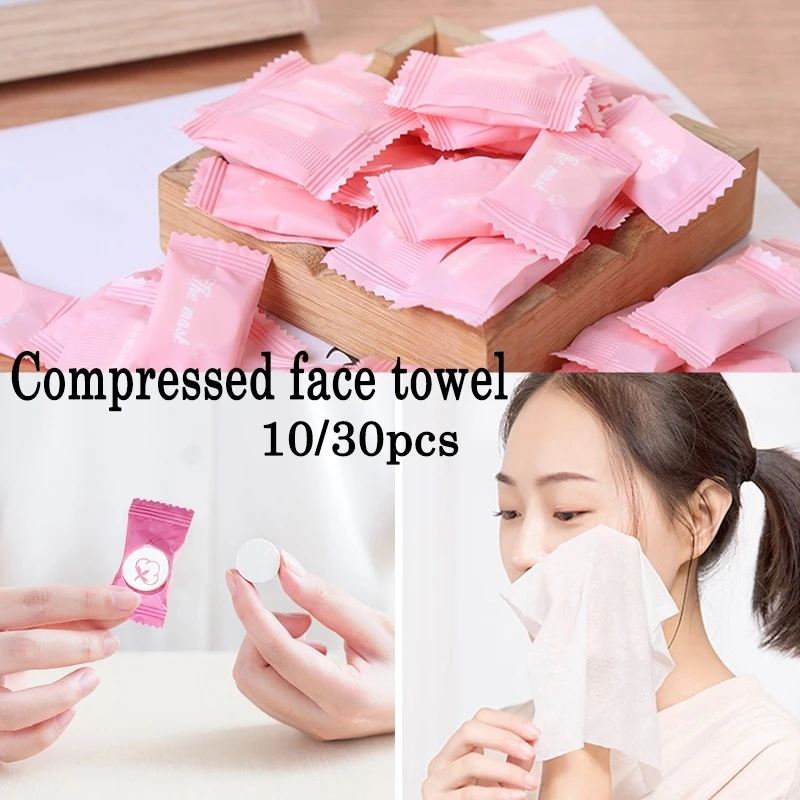 Disposable Pure Cotton Compressed Washcloth Moistened Face Towel Travel Napkin