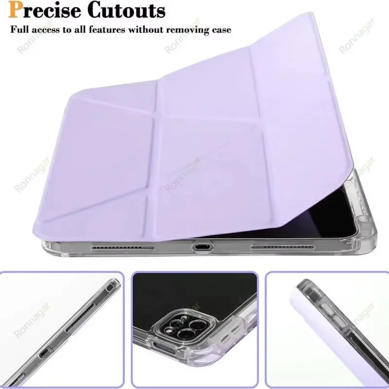 Pencil Holder Case tablet case for Samsung galaxy tab S6 lite 10.4'' SM-P610 P615 P613 P619 P620 P625 P627 Clear Transparent Back