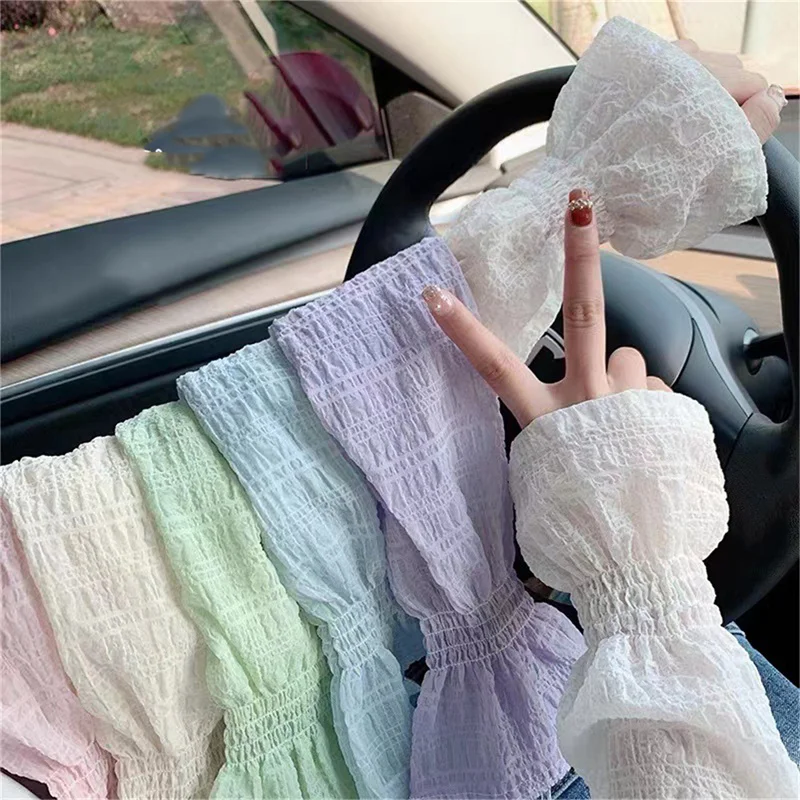 Long ice silk sleeves for men and women, sunburn protection arm cover, new wonderful arm sleeves, cycling arm sleeves against UV rays, fingerless, summer.