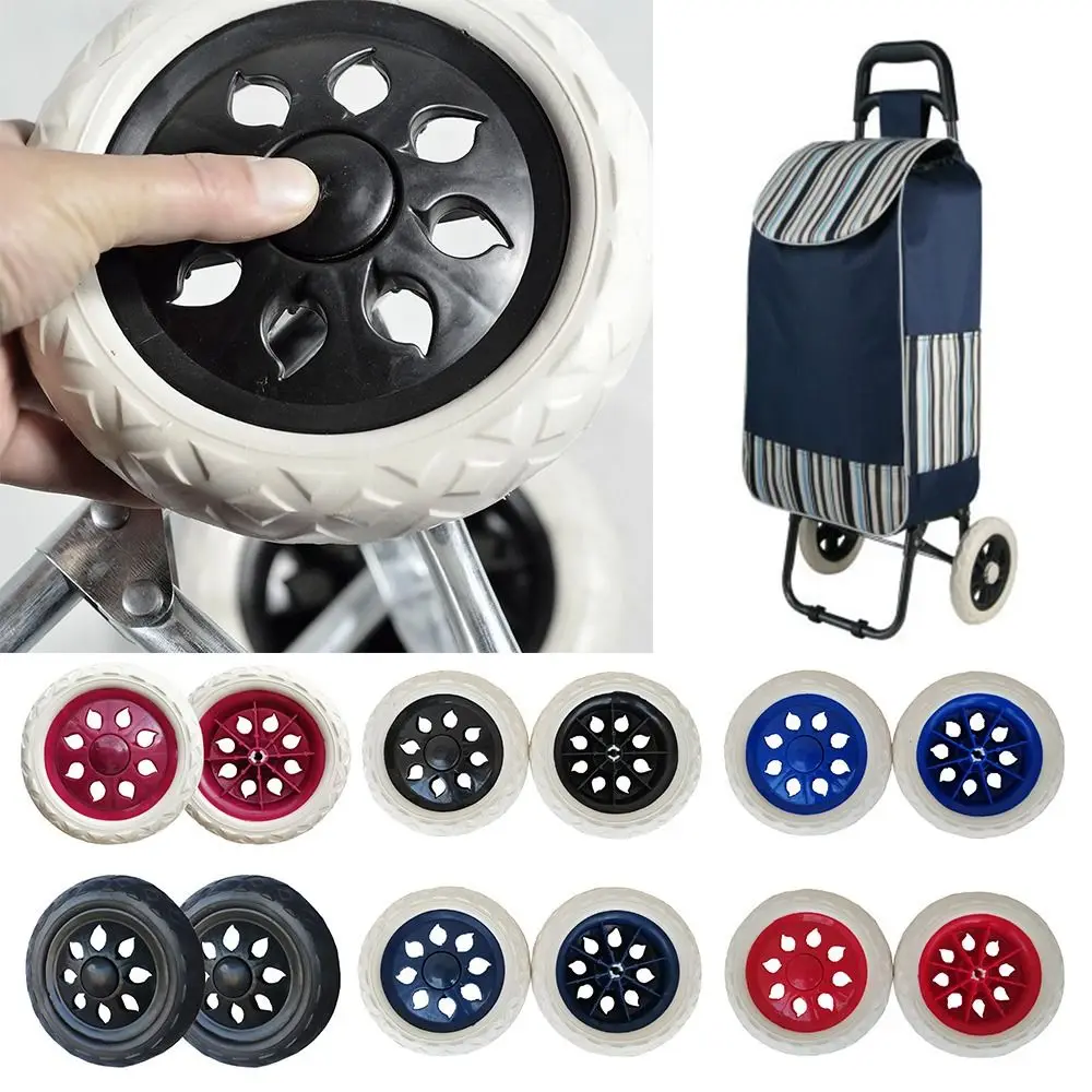 Set of 2 Anti-Slip 6.5-Inch Foaming Rubber Wheels for Shopping Carts and Trolleys