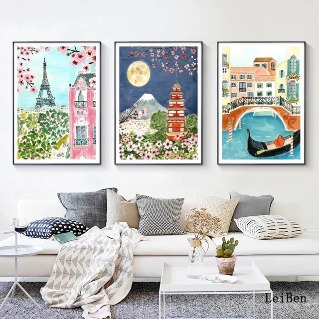 Painting Style Art Canvas-colorful Building Venice Painting Canvas/printed  Picture Wall Art Decoration POSTER or CANVAS READY to Hang Gift 