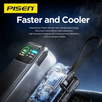 PISEN 240W Power bank à charge ultra-rapide 27000mAh pour ordinateur portable, câble USB C intégré 140W avec Powerbank pour Macbook, ordinateur portable, iPad 5