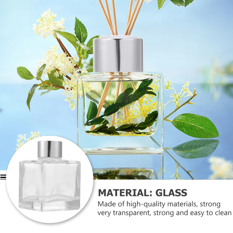 50ml Clear Square Glass Diffuser Bottle for Home & Car Fragrance, Empty Refillable ... - SKU CGDB2159 - UGI Packaging