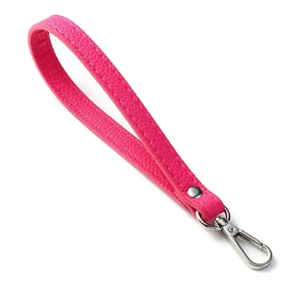 Elegant Silver/Gold PU Leather Wrist Strap – Adjustable Solid Color Purse Handle Replacement Accessory