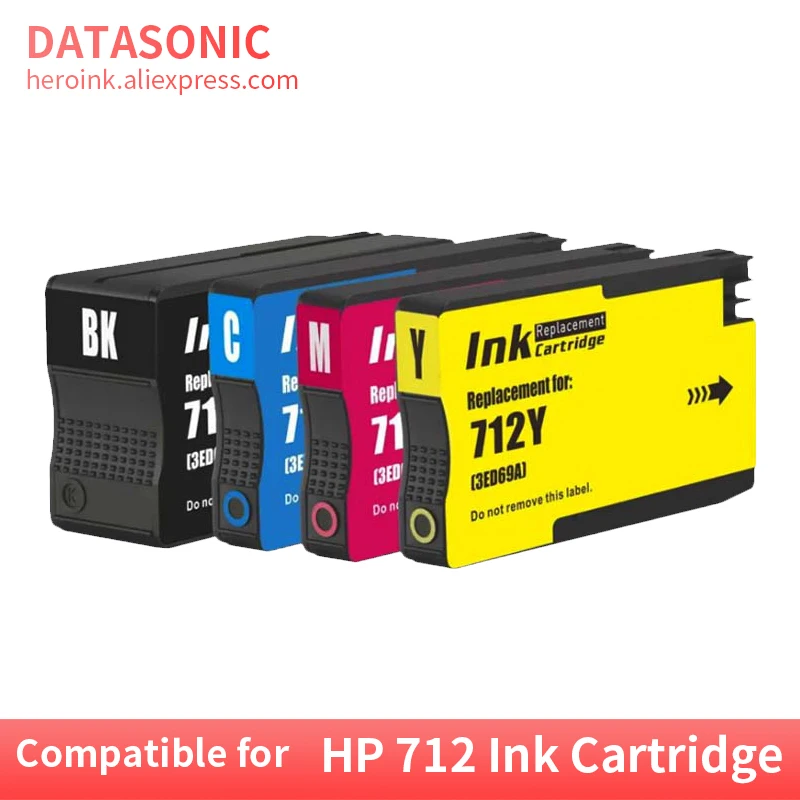 Compatível para hp 712 3ed68a Hp712 Cor Inkjet Cartucho de Tinta para Hp712 para hp Designjet T650 T250 T210 T230 Impressora 37d71a