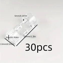 Transparent Adhesive Cable Clips for Wall and Desk Wire Management (30pcs)