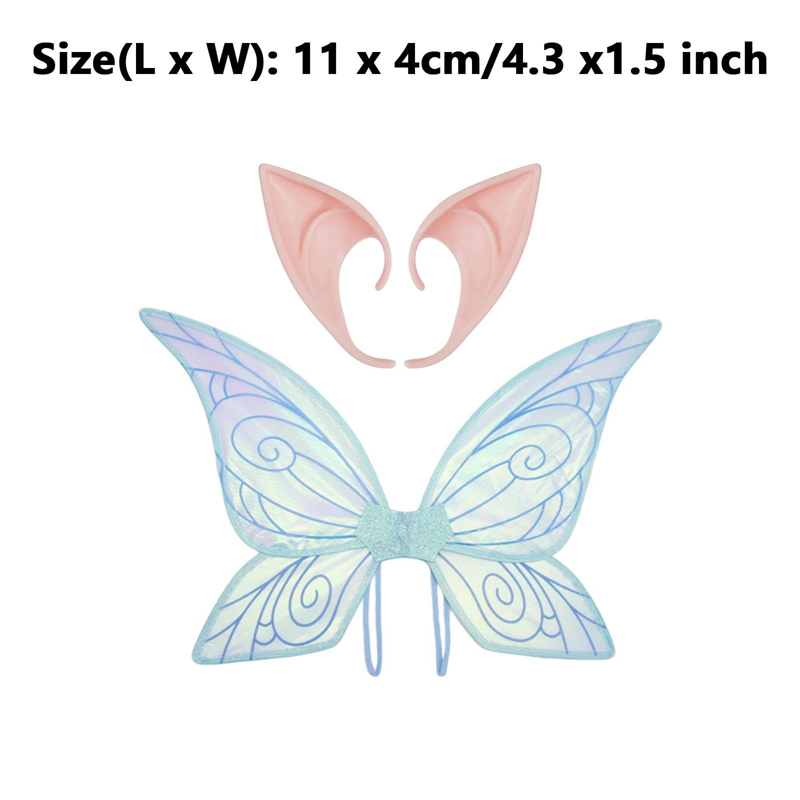 Boys Girls Fairy Princess Angel Butterfly Wings Ears Cosplay Accessories Theme Party Role-Play Fancy Show Stagewear