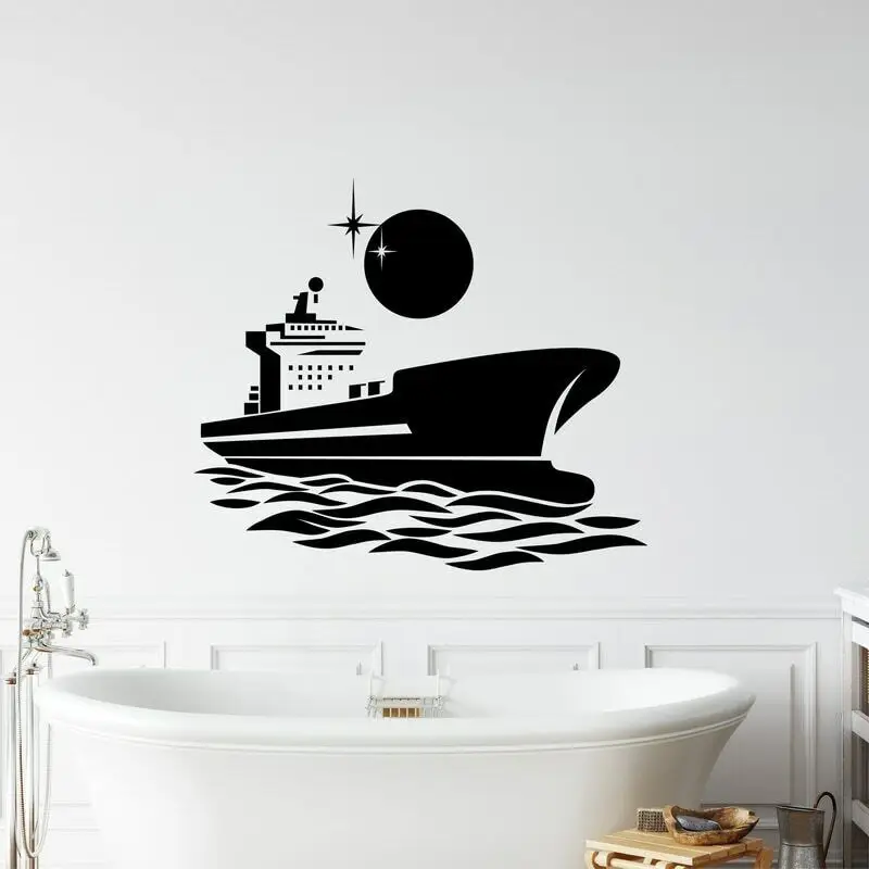 Navi Wall Sticker Steamship Decal Cruise Ship Home Decor Ocean Night Stars Stickers Kids Bedroom Living Room Decoration
