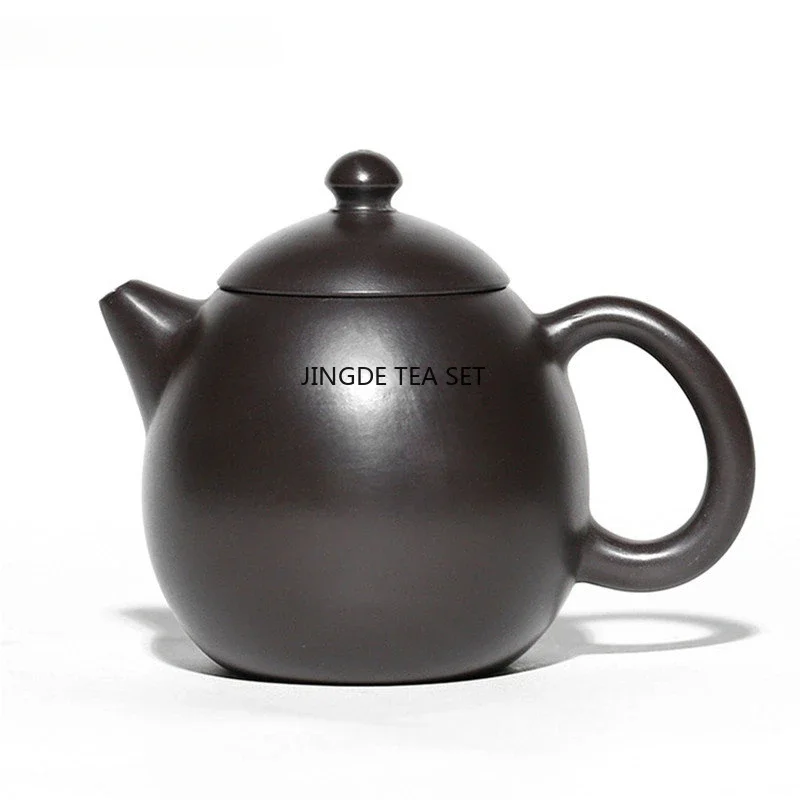 90ml Chinese Yixing Small Capacity Purple Clay Teapot Handmade Dragon Egg Tea Pot Raw Ore Black Mud Kettle Zisha Tea Set Teaware