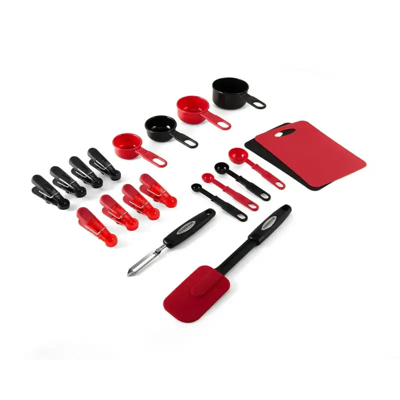 30-piece Black and Red Kitchen Tool and Gadget Starter Set Cake cutting  knife set wedding Set de cuchillos para cocina Belt for - AliExpress