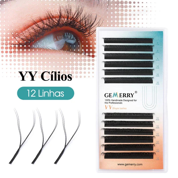 GEMEERY 10 Stück YY Wimpernverlängerung mit doppelter Spitze, einfache Fächerwimpern, künstliche Wimpern für professionelle Schönheit, kostenloser Versand – Detail 2