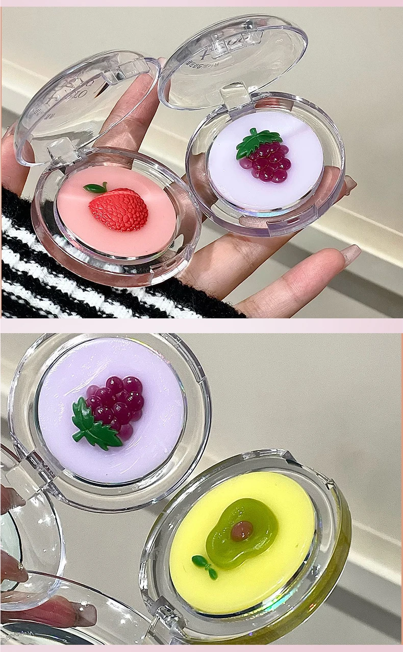 Fruit 2-in-1 temperatuurveranderende lippenstift make-up plaat met dubbele laag transparante basis, hydraterende lippenbalsem en actieve lippenmake-up._voghion.com