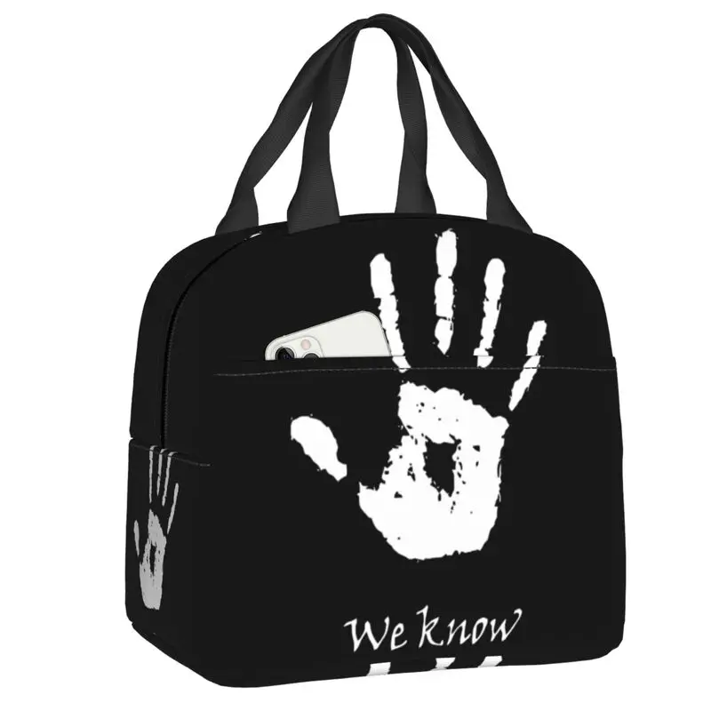 

Skyrim Dark Brotherhood Hand Thermal Insulated Lunch Bags We Know Letter Portable Lunch Tote for School Office Outdoor Food Box