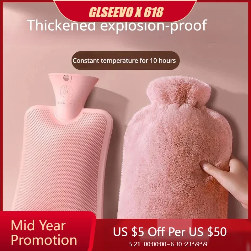 1000/2000 мл большая сумка для горячей воды съемные бутылки для горячей воды многоразовая грелка для рук с тканевым покрытием Взрывозащищенная зимняя для девушек