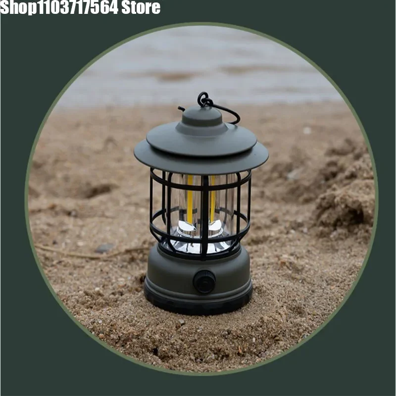 New Outdoor Vintage  Camping Lights Waterproof Rechargeable Outdoor Hanging Lights Portable Fill Light Work Maintenance Lighting