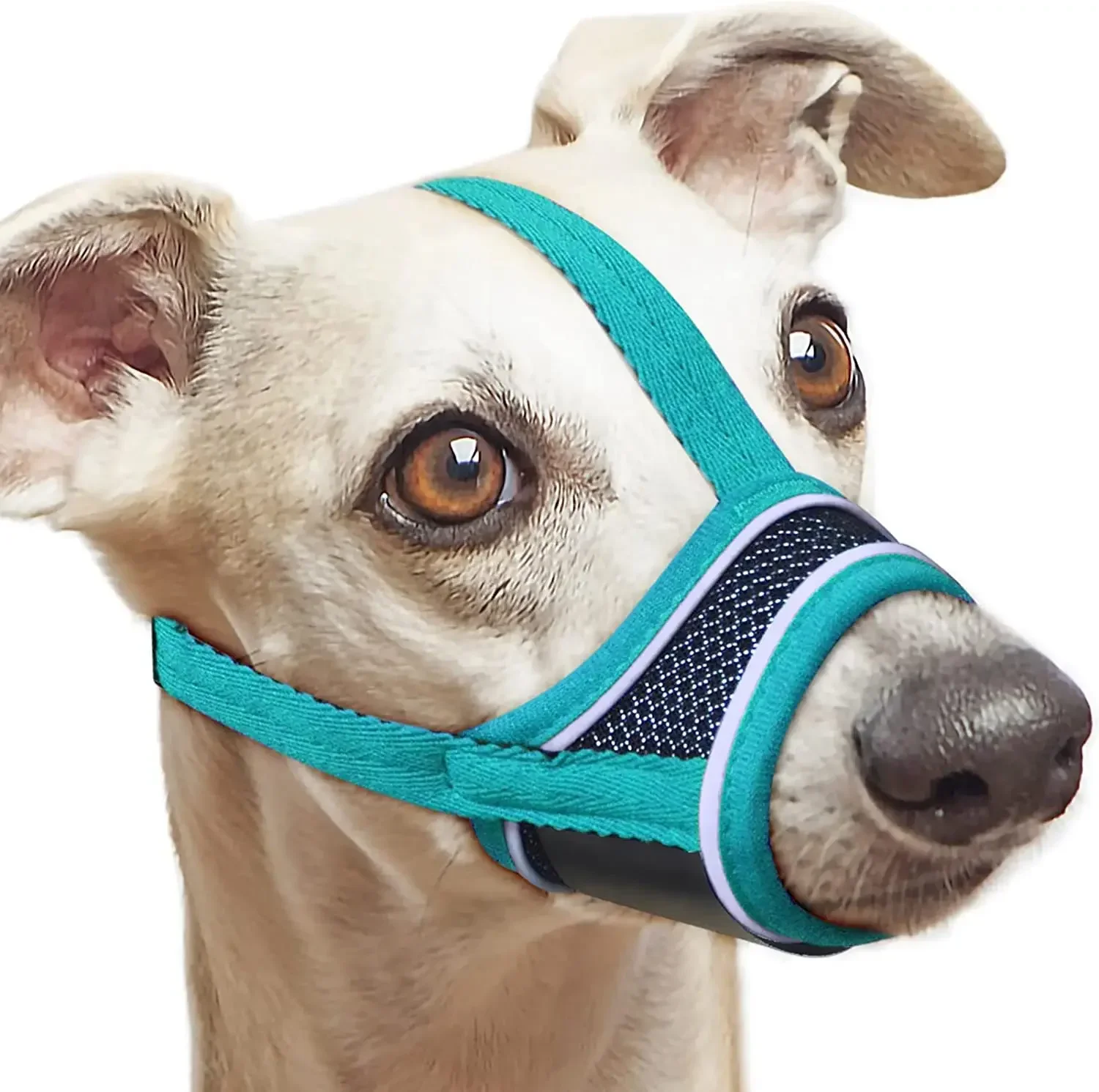 Reinforced with Breathable Mesh and Adjustable Ring Pet Mouth Cover Dog Mouth Cover Reflective Soft Nylon Mouth Cover 4