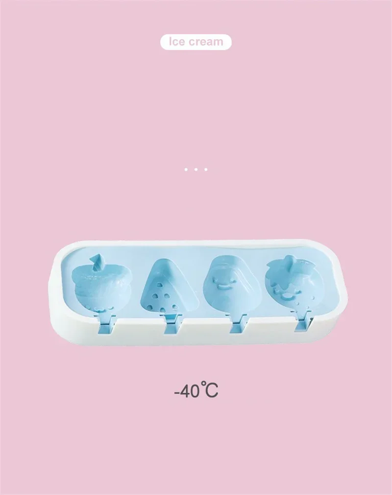 Description Picture 4 of itemCartoon Animals Silicone Ice Cream Mold Easy Popsicle Molds with Lid and sticks DIY Homemade Ice Lolly Ice Cream Bar Pop Molds