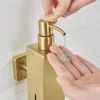 304 Brushed Stainless Steel Manual Soap Dispenser Wall Mounted Golden Black Square Round Soap Dispenser for Hotel Bathrooms 2