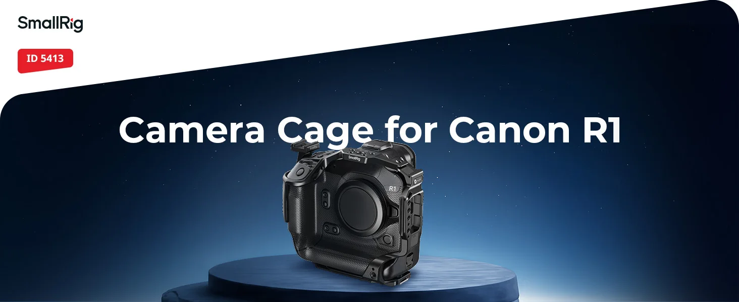 EOS R1 Cage for Canon EOS R1, w Detachable Cold Shoe Mount for DJI Gimbal Built-