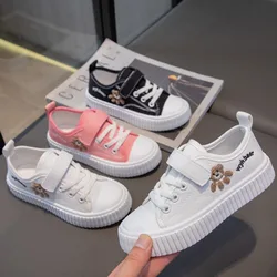 Kids Canvas Shoe 2023 Spring Autumn Girl Non-slip Casual Shoes School Flat Children Sneakers Boy Soft Sole Breathable Board Shoe
