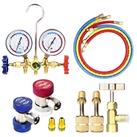 Manomètre de climatisation avec tuyau et crochet, ensemble de manomètres de collecteur de Diagnostic AC à 3 voies pour Freon pour R12 R22 R404A R134a, nouveau 1