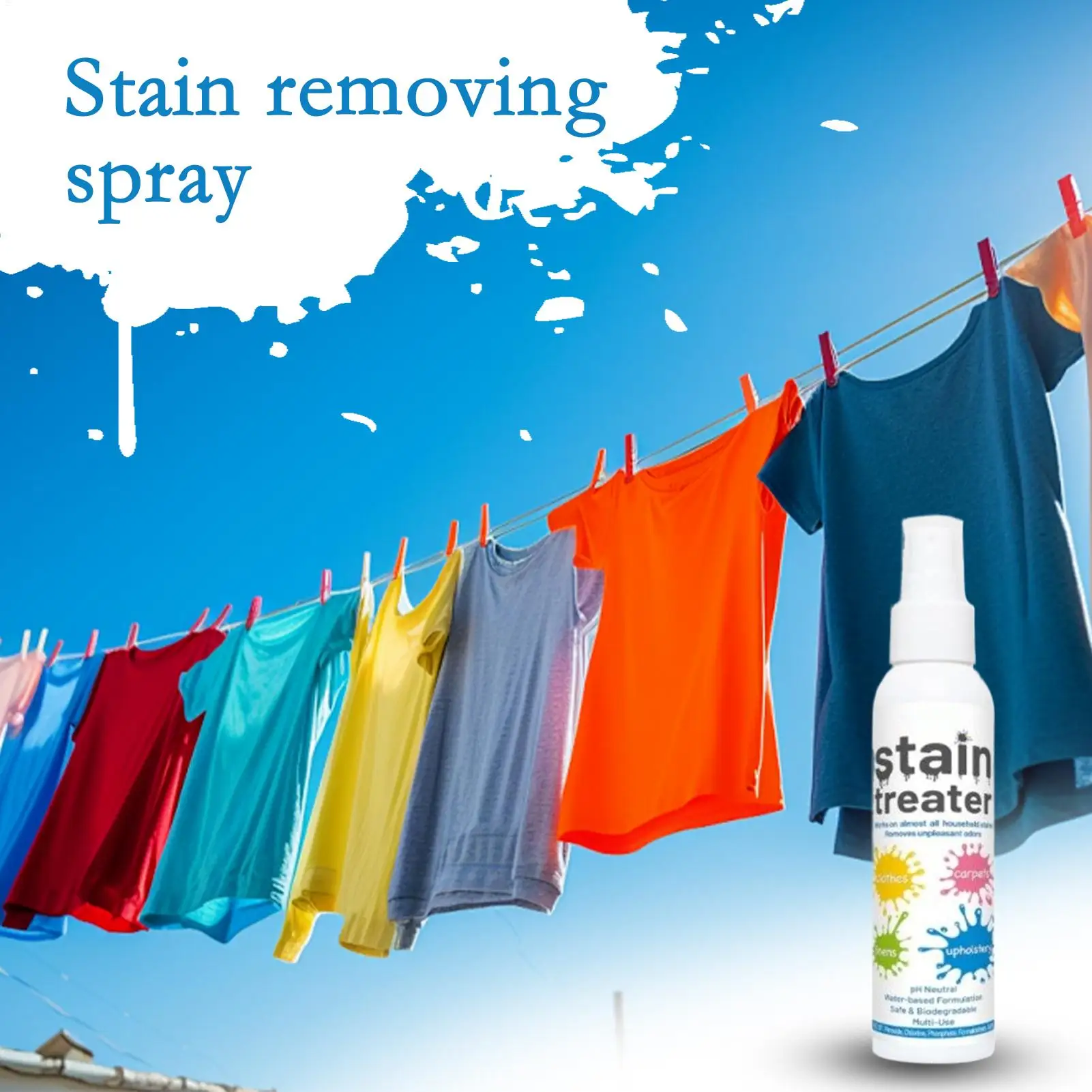 Spray Stain Remover Fabric Laundry Remover Effective Stain Treater Spray Spot Remover Laundry Spray For Food Pet Candle Stains