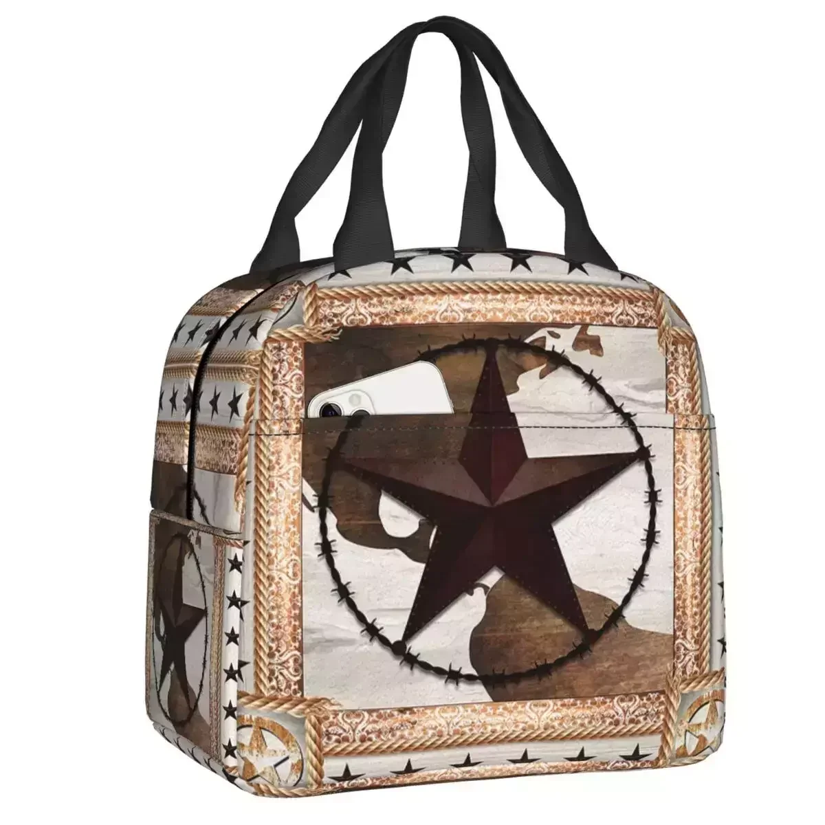

2024 New Western Texas Star Lunch Box Women Multifunction Cooler Thermal Food Insulated Lunch Bag Kids School Children