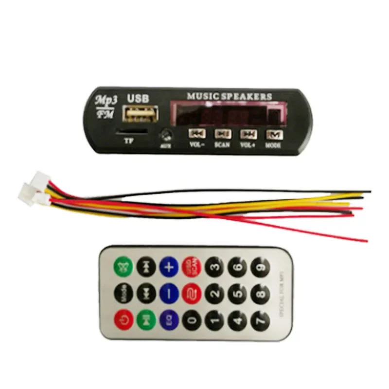 Bluetooth-compatible MP3 WMA WAV Decoder Board 5V 12V MP3 Audio Module FM AUX USB TF Radio For Car Remote Music Speaker