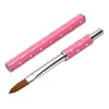 5 Sizes Nail Art UV Gel Carving Pen Nail Brush For Acrylic Liquid Powder Nail Beauty DIY Brushes Pink Rhinestones Rod 5
