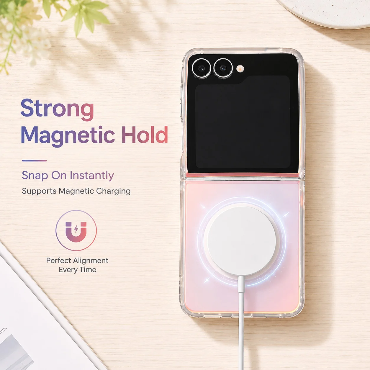 Luxury Magnetic Shockproof Phone Case with Wireless Charging Compatibility