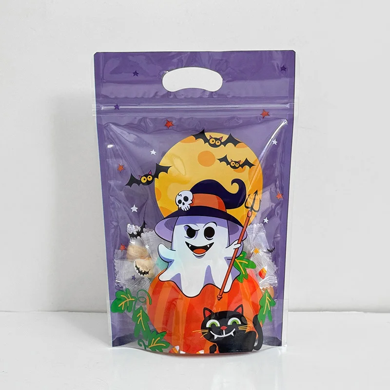 20/50 Stück Halloween Süßigkeiten Tasche Cartoon Kürbis Geist Geschenk Kekse Druckverschlussbeutel Halloween Party Dekor Kinder Süßes oder Saures Gefälligkeiten – Detail 11